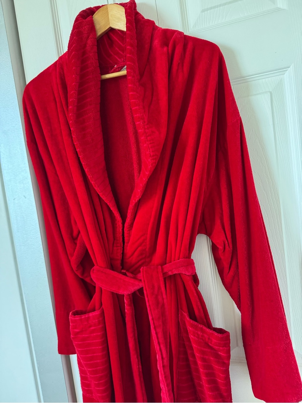 Unisex Turkish delicates Bright Red Terry Bath Robe size LARGE